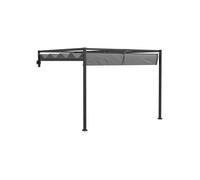 Outsunny 2 x 3(m) Lean To Steel Pergola, with Moving Fabric Canopy - Dark Grey