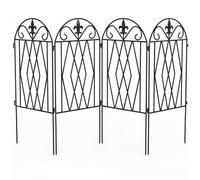 Outsunny 4 clôtures décoratives métal jardin 125x56 cm Noir