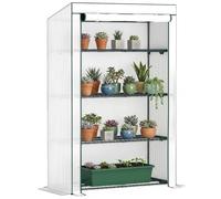 Outsunny 4 étag. Mini-Serre adossée Portable 110 x 50 x 171 cm Vert