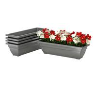 Outsunny 5-Pièces Pots de Fleurs Plastique Empilables 59x21x16 cm Gris