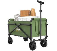 Outsunny 62L Chariot festival sur roues 60kg lourd pliable Vert