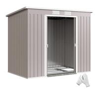 Outsunny 7x4ft Abri Jardin métallique imperméable Kit Fondation Gris