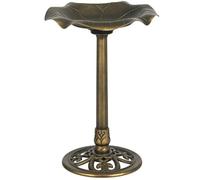 Outsunny Abreuvoir, Bain d'oiseaux mangeoire pour Oiseaux bassin forme feuille de lotus, dim. Ø 50 x 71H cm Bronze Antique