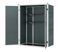 Outsunny Abri 0,8 m², remise avec étagères rabattables, 134 x 68,5 x 170 cm en plastique avec portes doubles verrouillables, dalle de sol