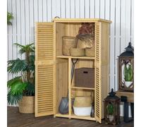 Outsunny Armoire de Jardin abri Jardin Remise pour Outils sur Pied dim. 87L x 47l x 160H cm 2 étagères Portes persiennes Toit bitumé étanche Bois pin Sapin pré-huilés