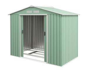 Outsunny Abri & Cabane de Jardin en Métal Tôle d'Acier 2.5 m² - Remise pour Outils avec Fondation, Porte verrouillable, Vert Aosom France