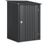 Outsunny Abri de Jardin 0,92 m² en Acier galvanisé, Remise à Outils avec Porte battante verrouillable, Toit incliné, 100 x 104 x 160 cm, Gris foncé