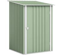 Outsunny Abri de Jardin 0,92 m² en Acier galvanisé, Remise à Outils avec Porte battante verrouillable, Toit incliné, 100 x 104 x 160 cm, Vert Clair
