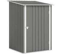 Outsunny Abri de Jardin 0,92 m² en Acier galvanisé, Remise à Outils avec Porte battante verrouillable, Toit incliné, 100 x 104 x 160 cm, Gris