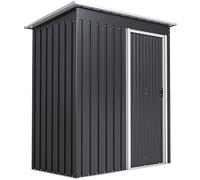 Outsunny Abri de Jardin 1,16 m² - Remise pour Outils - cabanon Porte coulissante - dim. 163L x 89l x 182H cm - tôle d'acier Noir Blanc