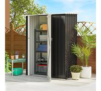 Outsunny Abri de jardin 1 m² - abri à outils - cabanon porte verrouillable - acier galvanisé gris foncé