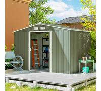 Outsunny Abri de Jardin 4,9 m² cabane de jardin armoire de jardin Porte coulissante ventilations tôle Acier Vert clair