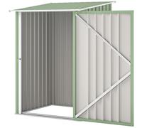 Outsunny Abri de Jardin Abri à Outils en Acier Galvanisé avec Porte, 100x104x160 cm, Vert Clair