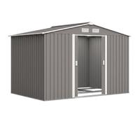 Outsunny Abri de Jardin Acier Galvanisé XXL 5,4 m² Kit Fondation Gris