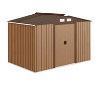Outsunny Abri de Jardin Acier Galvanisé XXL 5,4 m² Kit Fondation Kaki