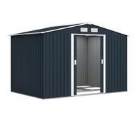 Outsunny Abri de Jardin Acier Galvanisé XXL 5,4 m² Kit FondationGris Foncé