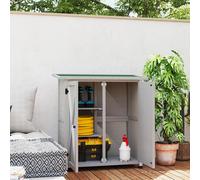 Outsunny Abri de Jardin Armoire de Jardin Remise pour Outils sur Pied 2 étagères 2 Portes Toit bitumé étanche Gris