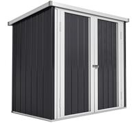 Abri de jardin - Outsunny - 1,09 m² - 2 Portes verrouillables - 147 x 86 x 134 cm - tôle d'acier - Gris clair Blanc