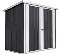 Abri De Jardin - Remise Pour Outils - Abri Vélo - Abri Poubelle - 2 Portes Verrouillables - Dim. 147l X 86l X 134h Cm - Tôle D'acier Noir Blanc