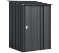 Outsunny Abri de Jardin en Acier galvanisé 1m², avec Tôle Ondulée, Toit Incliné et Porte Verrouillable, 100x104x160cm, Gris Foncé