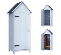 Outsunny Abri de Jardin en Bois Toit Bitumé 77,5 x 54,2 x 179,5 cm Blanc