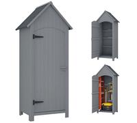 Outsunny Abri de Jardin en Bois Toit Bitumé 77,5 x 54,2 x 179,5 cm Gris