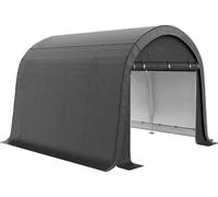 Outsunny Abri de jardin en film plastique, 3 x 3 m Abri de jardin avec protection UV, Tente de stockage hydrofuge, Garage en film plastique avec deux portes roulantes pour jardin, balcon, acier, PE, g