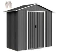 Outsunny Abri de Jardin en métal 1,8 m², cabane de Jardin à Outils en métal, 194 x 107 x 191 cm, Grand Espace de Rangement extérieur avec Portes coulissantes et 4 aérations, Gris foncé