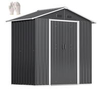 Outsunny Abri de Jardin en métal 1,8 m², cabane de Jardin à Outils en métal, 194 x 110 x 184 cm, Grand Espace de Rangement extérieur avec Portes coulissantes et 4 aérations, Gris foncé