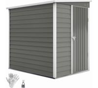 Outsunny Abri de jardin en métal 2,3m² 142x184x181cm Abri de jardin avec fondations