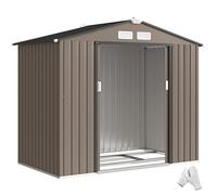 Outsunny Abri de Jardin en métal 2,77 m² 213 x 130 x 185 cm Marron