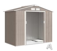 Abri de jardin - remise pour outils - cabanon porte verrouillable - dim. 213L x 130l x 185H cm - tôle d'acier gris Gris G