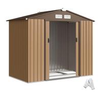 Outsunny Abri de Jardin en métal 2,77 m² 213 x 130 x 185 cm Ocre