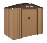 Outsunny Abri de Jardin en métal 2,77 m² cabane de Jardin 213 x 130 x 185 cm cabanon Rangement Outils avec Fondation, Porte coulissante verrouillables et 4 aérations - Kaki