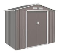 Outsunny Abri de Jardin en Métal Cabane de Jardin avec fondation 5 m³ Rangement Outils Vélos Acier Galvanisé Gris