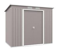Outsunny Abri de jardin en métal de 2,42 m², abri de jardin avec toit en pente verrouillable, double porte coulissante verrouillable, cadre de sol, 213 x 130 x 172 cm, résistant aux intempéries, abri