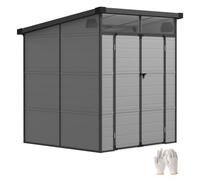 Outsunny Abri de Jardin en Polypropylène 3,24 m² 190x191x215 cm Gris Clair | Cabane de Jardin Résine, Cabanon Rangement Outils, Fenêtres, 2 Évents, Double Porte Verrouillable