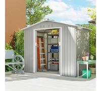 Outsunny Abri de Jardin Extérieur 2.5m² 213x130x185cm Gris Argenté