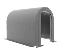 Outsunny Abri de Jardin Garage pour Vélo Bâche PE 2,4 x 1,6 x 1,9 m Gris | Tente de Rangement Extérieur, Abri de Vélo, Cadre en Métal Galvanisé