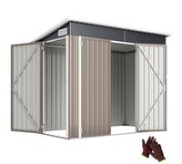 Outsunny Abri de Jardin Métal 3m² Gants Aérations 249x121x183cm Gris Clair