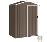 Outsunny Abri de Jardin Métallique 1,1m² 136x87x179cm Marron