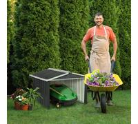 Outsunny Abri de jardin pour tondeuse à gazon robot-tondeuse - garage tondeuse robot - tôle acier gris