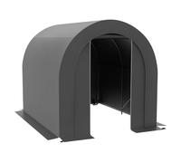 Outsunny Abri de Jardin Tente de Rangement extérieur abri de vélo Garage pour vélo bâche en PE Cadre en métal galvanisé dim. 2,4 x 1,8 x 1,9 m Gris foncé