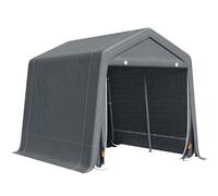 Outsunny Abri de Jardin, Tente de Stockage, 2 Portes zippées, Cadre métallique, abri de vélo, Protection Contre la Pluie légère et Le Vent, 280 x 240 x 240 cm, Gris foncé