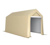 Outsunny Abri de Jardin, Tente de Stockage, 2 x 3,6 m, bâche PE 200 g/m² imperméable et Anti-UV, Cadre en Acier galvanisé et Grande Porte, abri de vélo Garage pour extérieur, Beige