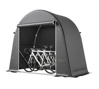 Outsunny Abri de Jardin Tente de Stockage étanche abri Moto Porte Enroulable Fermeture éclair, Garage pour vélo et Outils Rangement et Stockage pour vélo Moto Bois Outils, 245x120x200cm Gris foncé
