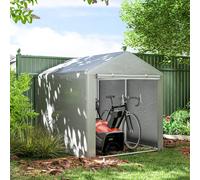 Outsunny Abri de jardin tente de stockage imperméable abri moto porte enroulable fermeture éclair, 160 x 218 x 172 cm, gris clair