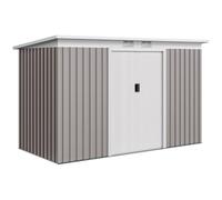 Abri de jardin - Outsunny - 3,6 m² - kit de fondation, portes coulissantes - en acier galvanisé - 280 x 130 x 172 cm - gris clair