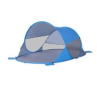 Abri de plage pliable pop-up automatique instantané - OUTSUNNY - Protection UV fenêtre arrière - Bleu ciel