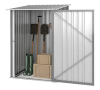 Outsunny Abri en Métal Abri Jardin Métal en Tôle d'Acier Ondulée 1m² avec Porte Verrouillable - Remise pour Outils 1x1.03x1.6 m, Gris Aosom France